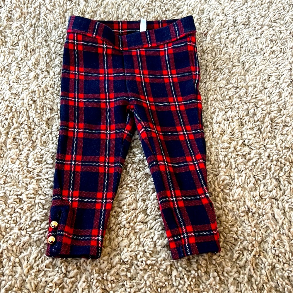 Janie and Jack navy and red holiday dress pants, size 12-18 months